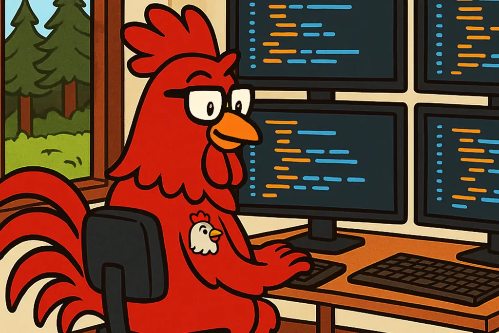 W3Rooster working in his room as a freelancer