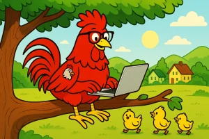 W3Rooster is sitting on another branch, working with charts